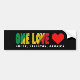 ONE LOVE Vrede en Liefde Quote Bumpersticker