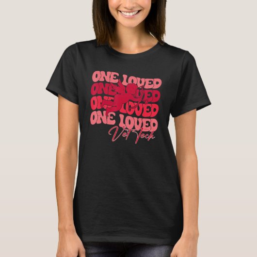 One Loved Vet Tech Cupid Veterinary Tech Valentine T-shirt (Voorkant)