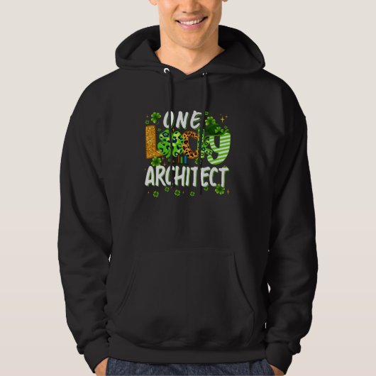 One Lucky Architect Shamrock St Patricks Day Tees  (Voorkant)