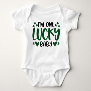 One Lucky Baby Shamrock Clover Saint Patricks Day Romper