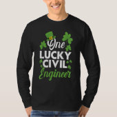 One Lucky Civil Engineer Engineering Irish T-shirt (Voorkant)
