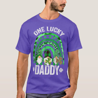 One Lucky Daddy Gnome Regenboog St Patrick's Day S T-shirt