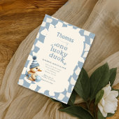 "One Lucky Duck" 1e verjaardagsuitnodiging Kaart