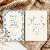 "One Lucky Duck" 1e verjaardagsuitnodiging Kaart
