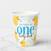One Lucky Duck 1st Verjaardagsfeest Papieren Bekers (Achterkant)
