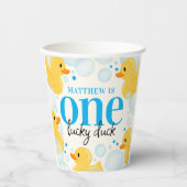 One Lucky Duck 1st Verjaardagsfeest Papieren Bekers (Voorkant)
