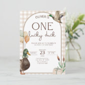 One Lucky Duck Birthday Invitation Boys First (Debout devant)