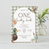 One Lucky Duck Birthday Invitation Boys First Birt (Debout devant)
