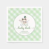 One Lucky Duck Boy 1st Verjaardag servetten (Voorkant)
