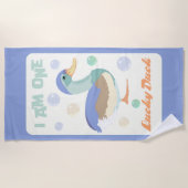 One Lucky Duck & Bubbles Blue Pastel Strandlaken (Voorkant)