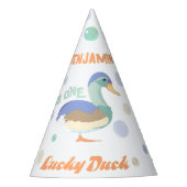 One Lucky Duck & Bubbles Eerste Verjaardag Pastel Feesthoedjes (Voorkant)
