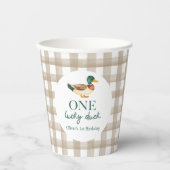 One Lucky Duck eerste verjaardag Papieren Bekers (Voorkant)
