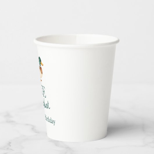 One Lucky Duck eerste verjaardag Papieren Bekers (Links)