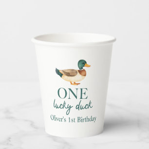 One Lucky Duck eerste verjaardag Papieren Bekers