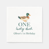 One Lucky Duck eerste verjaardag Servet (Voorkant)