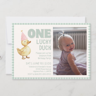 ONE Lucky Duck Eerste Verjaardag Uitnodiging