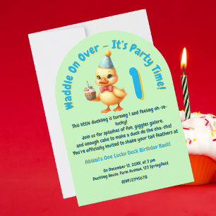 One Lucky Duck Foto Girly Kids Verjaardag Kaart