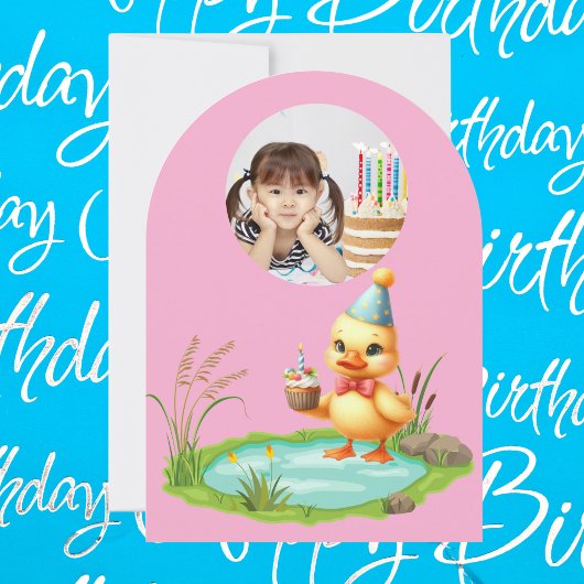 One Lucky Duck Foto Girly Kids Verjaardag Kaart