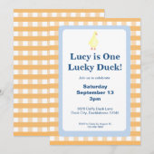 One Lucky Duck Invitation Template (Orange) (Devant / Derrière)