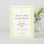 One Lucky Duck Invitation Template (Pale Yellow) (Debout devant)