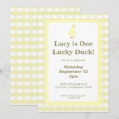 One Lucky Duck Invitation Template (Pale Yellow) (Devant / Derrière)