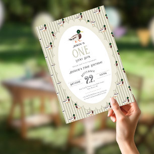 One Lucky Duck Mallard 1st Verjaardagsfeest Kaart
