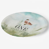 One Lucky Duck Waterverf Boy 1e Verjaardag Papieren Bordje (Gekanteld)