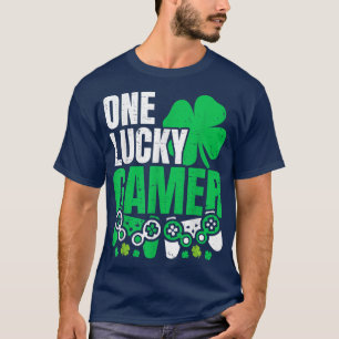 One Lucky Gamer boys St Patricks Day Video Gamer T-shirt