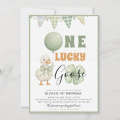 One Lucky Goose St. Patrick's Day First Birthday Kaart (Voorkant)