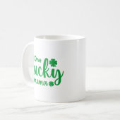 One Lucky Mama Funny St Patrick Day Koffiemok (Voorkant links)