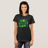 One Lucky Mama Retro Groovy Shamrock St Patrick's T-shirt (Voorkant volledig)