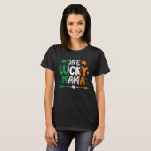 One Lucky Mama St Patricks Day Irish Flag Ireland  T-shirt (Voorkant volledig)