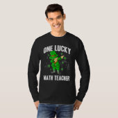 One Lucky Math Teacher St Patricks Day Dabbing Lep T-shirt (Voorkant volledig)