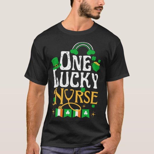 One Lucky Nurse St Patricks Day Funny Irish Shamro T-shirt (Voorkant)