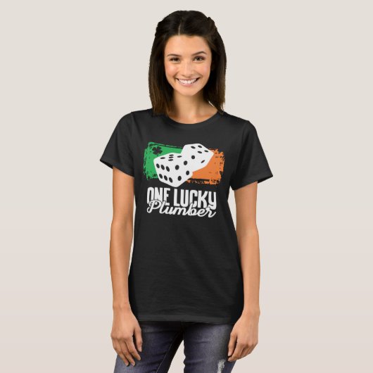 One Lucky Plumber Dice Game  Family Group Matching T-shirt (Voorkant volledig)