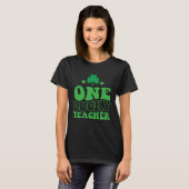 One Lucky Teacher Groovy Retro St Patrick's Day Sh T-shirt (Voorkant volledig)