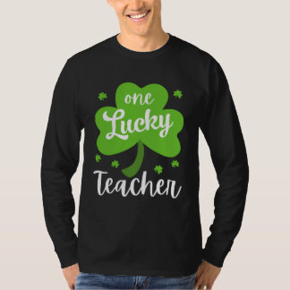 One Lucky Teacher Happy St Patricks Day Cute Green T-shirt