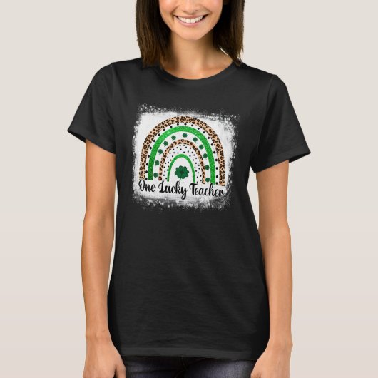 One Lucky Teacher Rainbow St Patricku2019s Day App T-shirt (Voorkant)