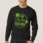 One Lucky Teacher St Patricks Day Shamrock Teacher Trui (Voorkant)