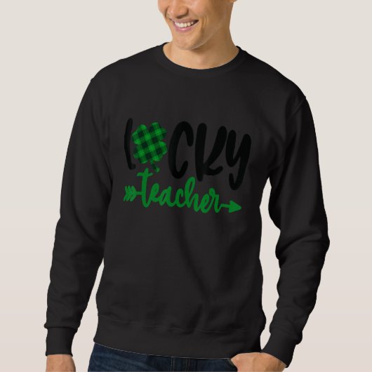 One Lucky Teacher St Patricks Day Shamrock Teacher Trui (Voorkant)