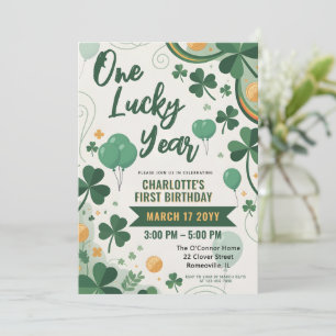 One Lucky Year   St. Patrick's Day 1e verjaardag Kaart