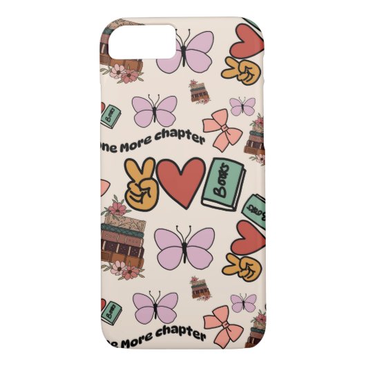 One More Chapter Book Lover Pattern Phone Case (Achterkant)