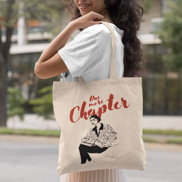 One More Chapter Red Script l Book Lovers & Reader Tote Bag