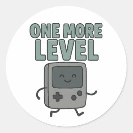 One More Level Cute Retro Gaming Console Cartoon Ronde Sticker