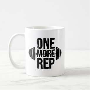 One More Rep Hardcore Gym Motivatie Typografie  Koffiemok