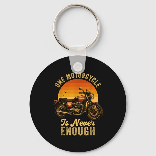 One Motorcycle Is Never Enough Retro Funny Biker  Sleutelhanger (Voorkant)