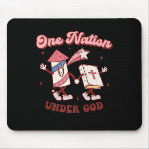 One Nation Under God Christelijke 4 juli Amerikaan Muismat