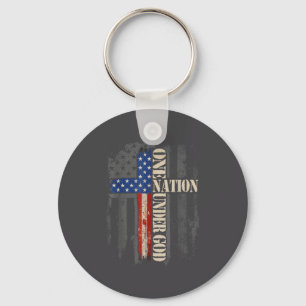 One Nation Under God Vlag 4 juli Patriottisch Ch Sleutelhanger