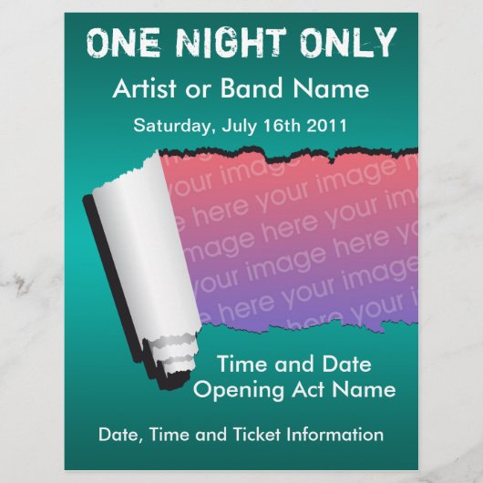 One Night Only Music Flyer (Voorkant)