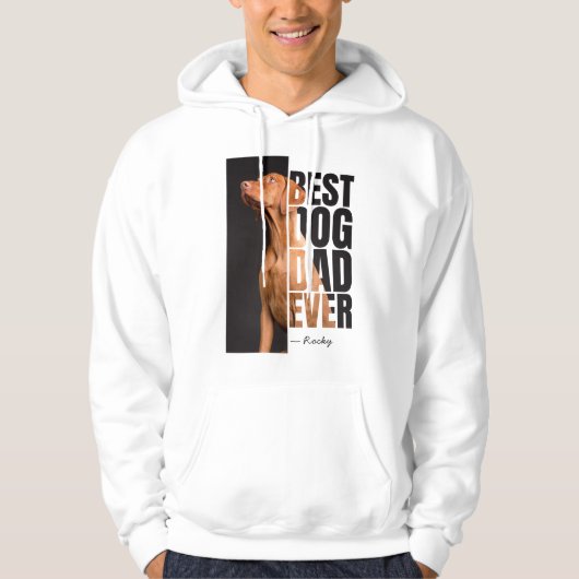 One-of-a-kind Beste Hond Papa Ever Custom Pet Foto Hoodie (Voorkant)